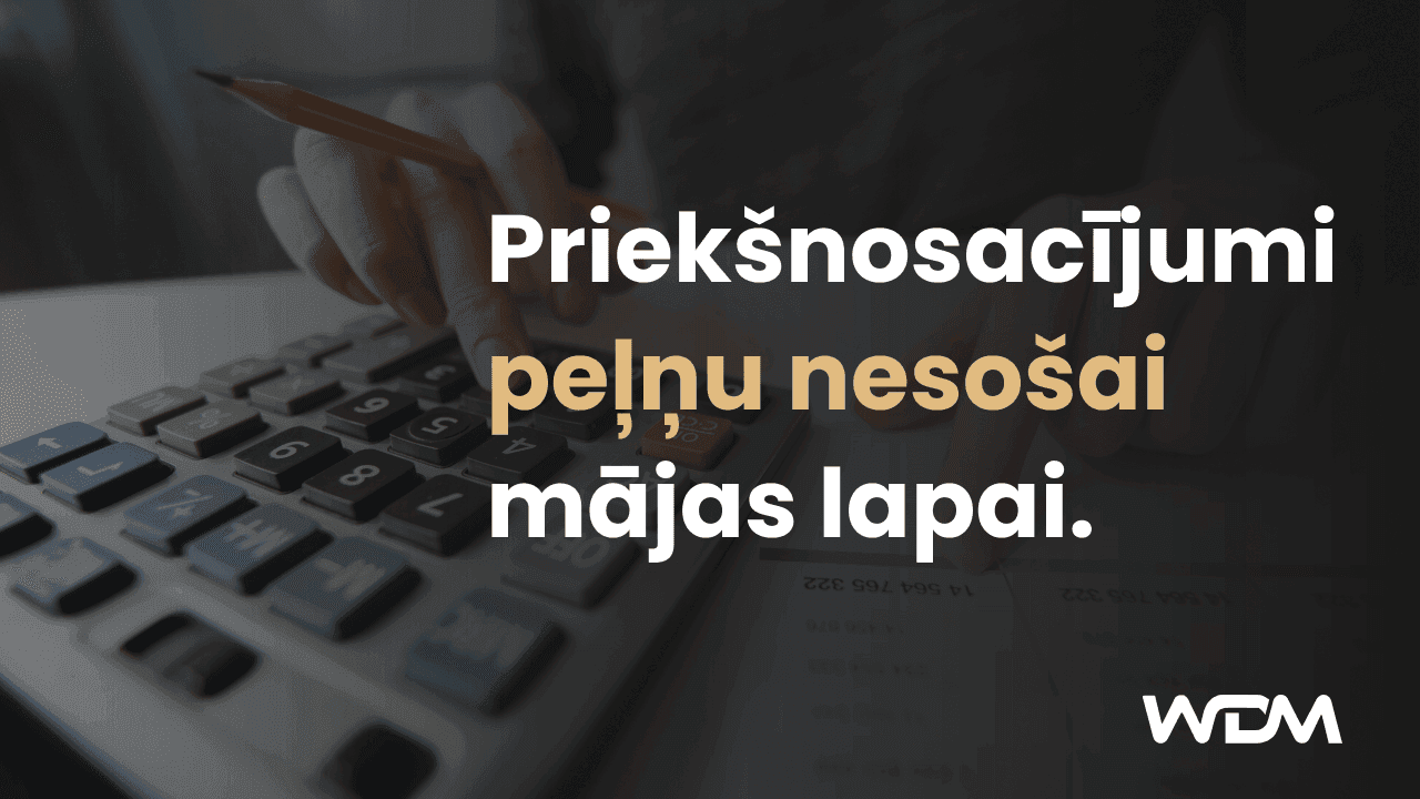 Priekšnosacījumi peļņu nesošai mājas lapai.