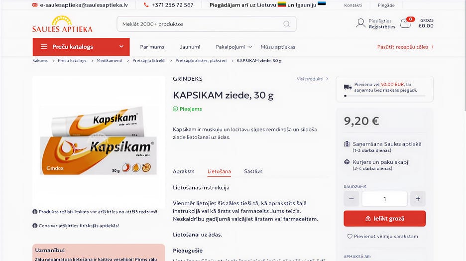 Saules aptieka screenshot