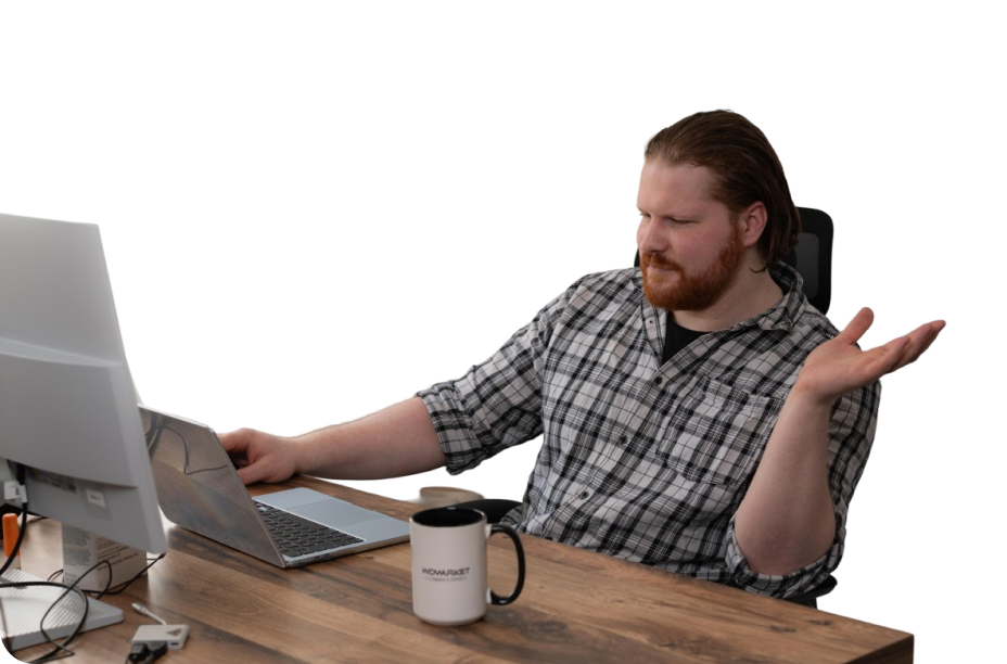 WD Market support specialist at his desk
