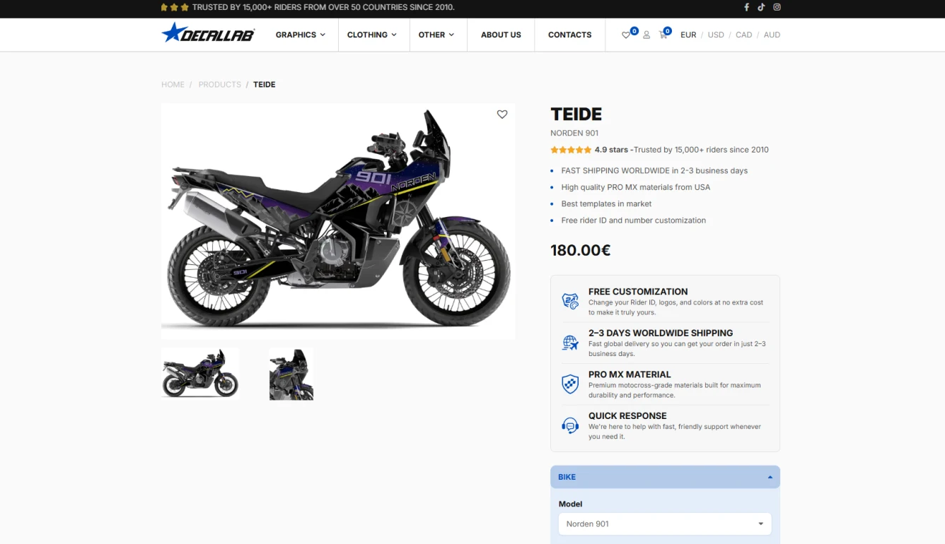 Kā Decallab stabilizēja problemātisku WooCommerce mājaslapu un pārgāja uz nepārtrauktu CRO — desktop