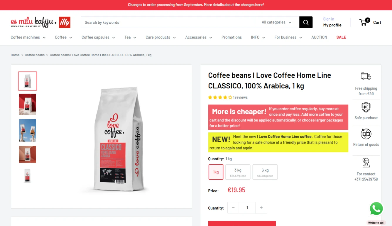 Kā I Love Coffee pārveidoja Shopify pirkšanas ceļu un atteicās no novecojuša pielāgota pirkuma noformēšanas risinājuma — desktop