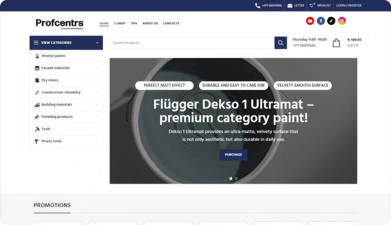Kā Profcentrs pārvērta informatīvu mājaslapu par WooCommerce platformu, kas integrēta ar Horizon ERP — desktop