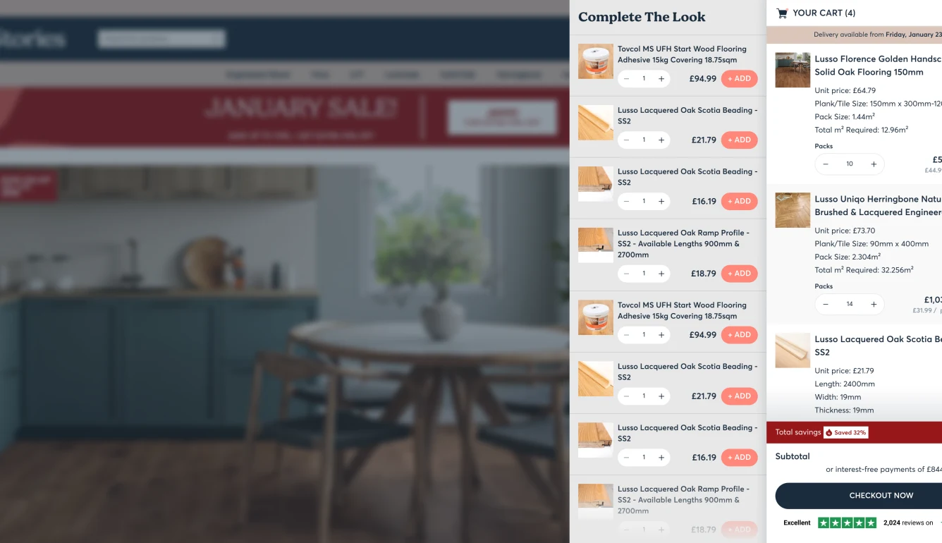 Kā Stories Flooring ar CRO auditu palielināja pabeigto pirkumu skaitu par 17,5% — desktop