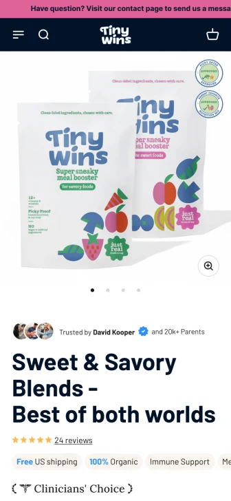 Kā Tiny Wins pārbūvēja savu Shopify veikalu, lai tas veicinātu pirkumus — mobile