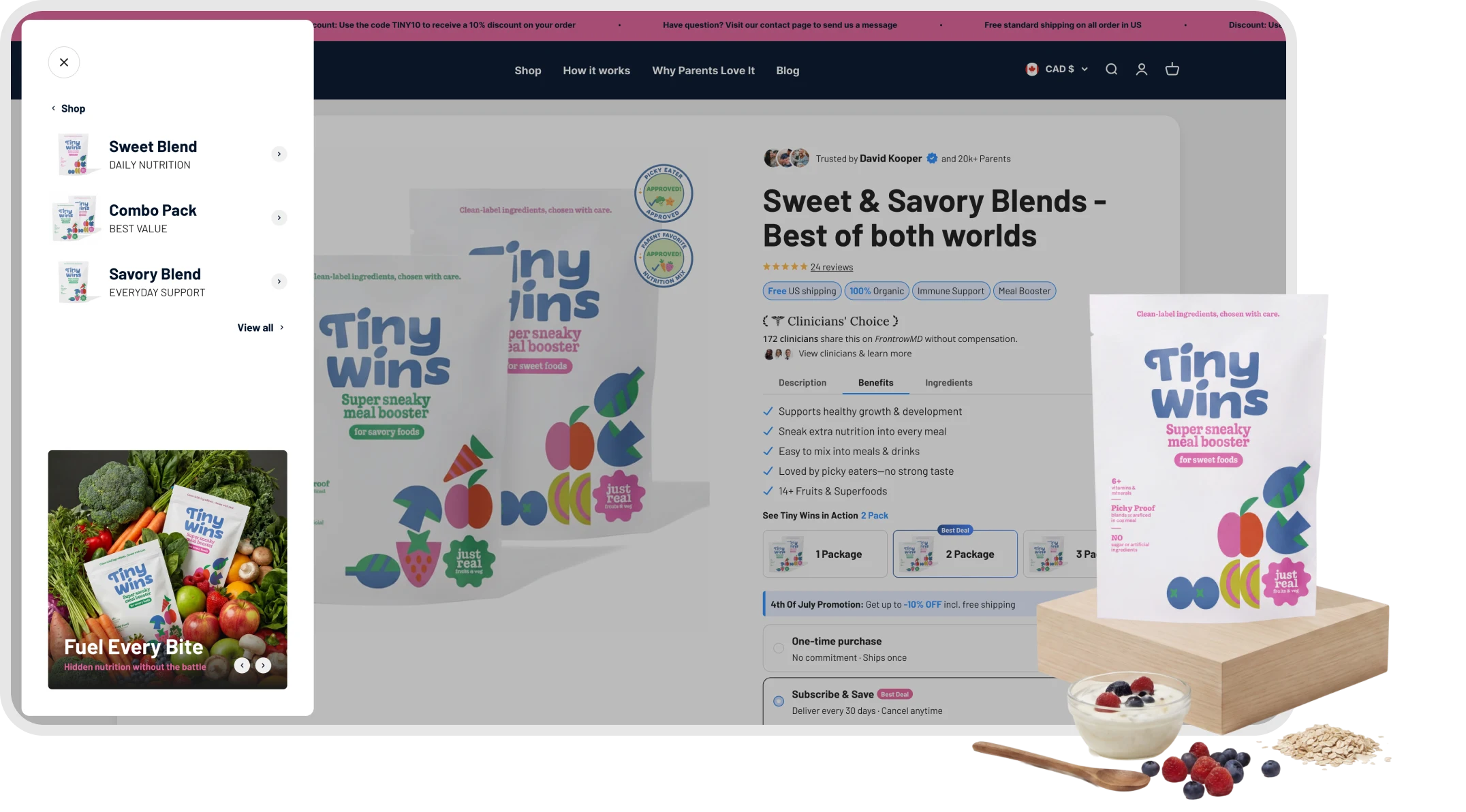 Kā Tiny Wins pārbūvēja savu Shopify veikalu, lai tas veicinātu pirkumus